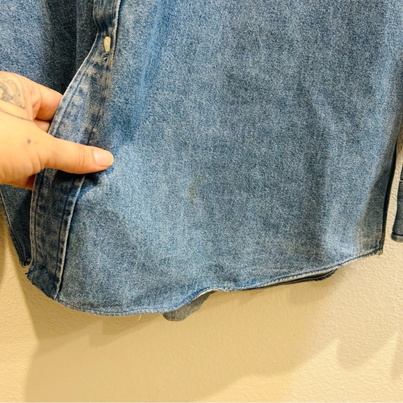 Ralph Lauren 90s vintage stone washed blue long sleeve vet button down Big Shirt - Picture 6 of 12